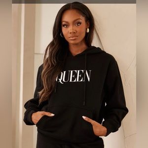 Fashion nova Queen black hoodie XS